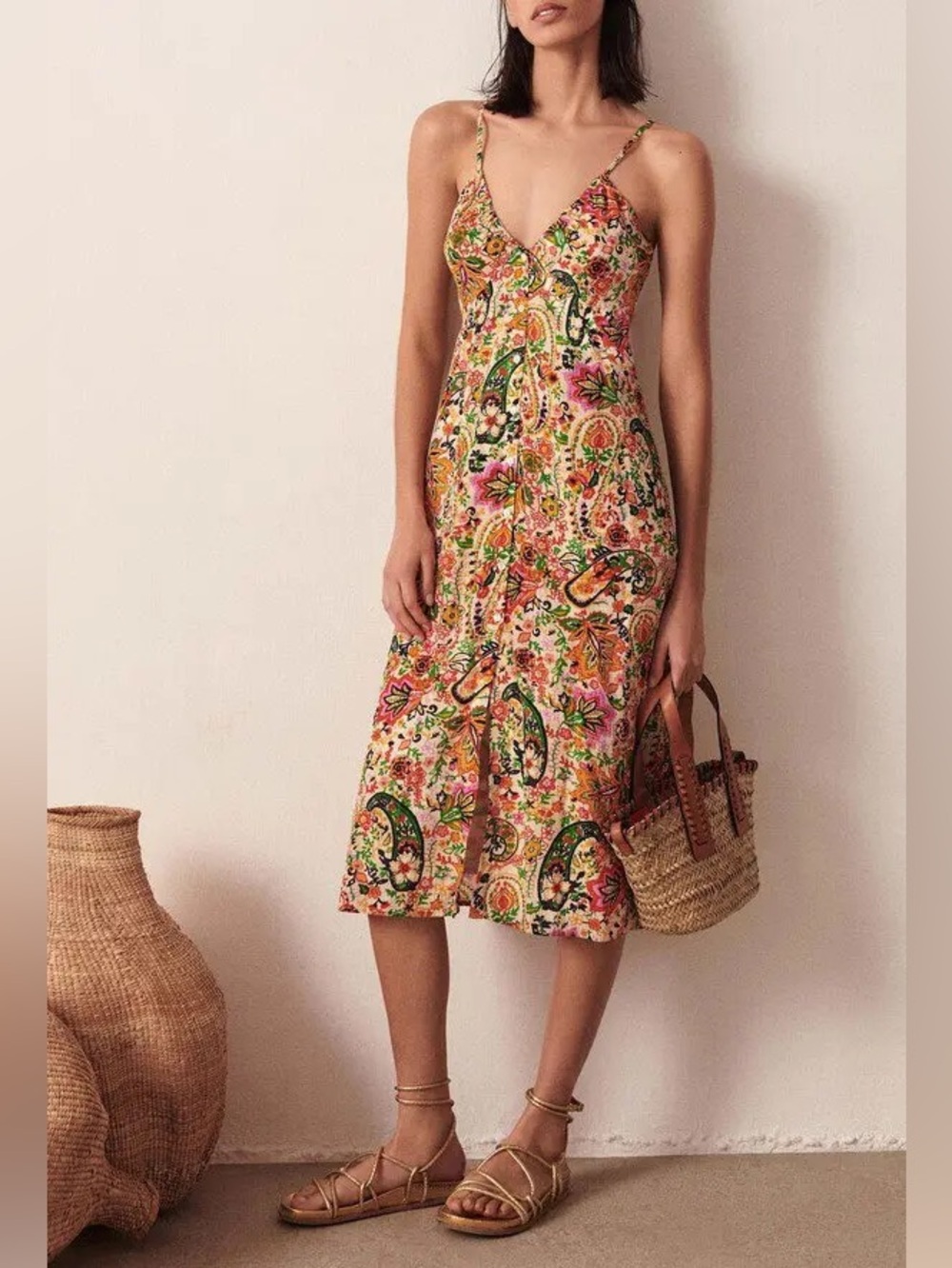 ba&sh - Baila Dress Paisley Slip Midi Dress